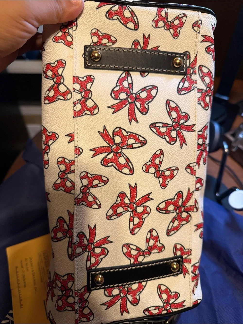 Dooney & Bourke Cream & Red Butterfly Print Leather Satchel Like New! DISNEYLAND